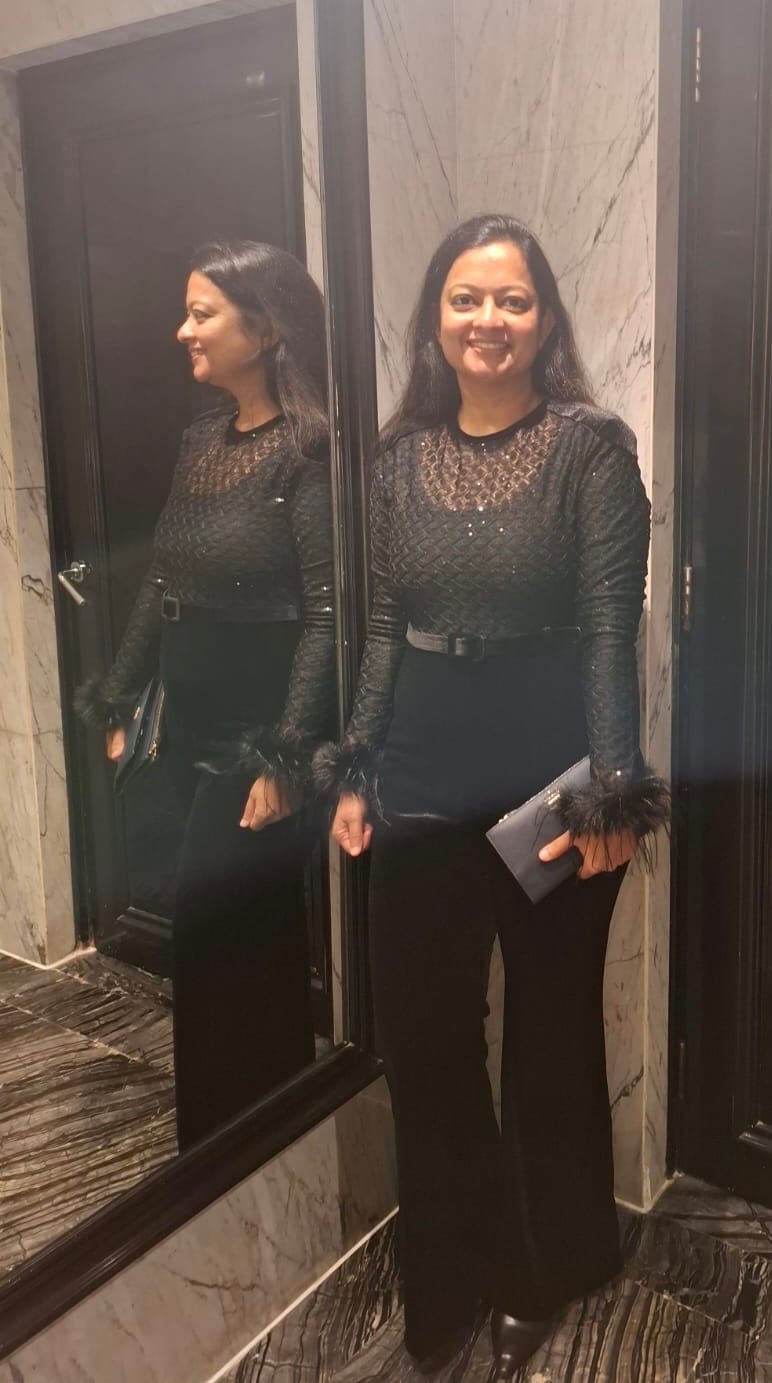Customer photo review of Adelie Fur Velvet Jumpsuit