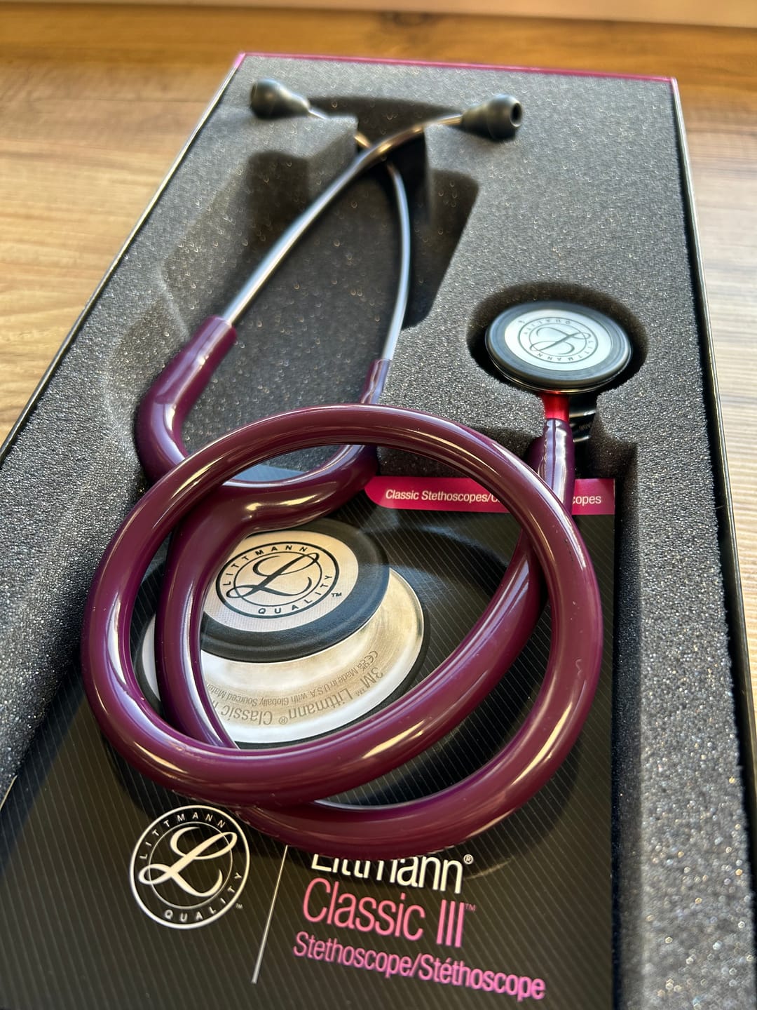 Customer photo review of Littmann Classic III Monitoring Stethoscope: Mirror & Plum - Pink Stem 5960