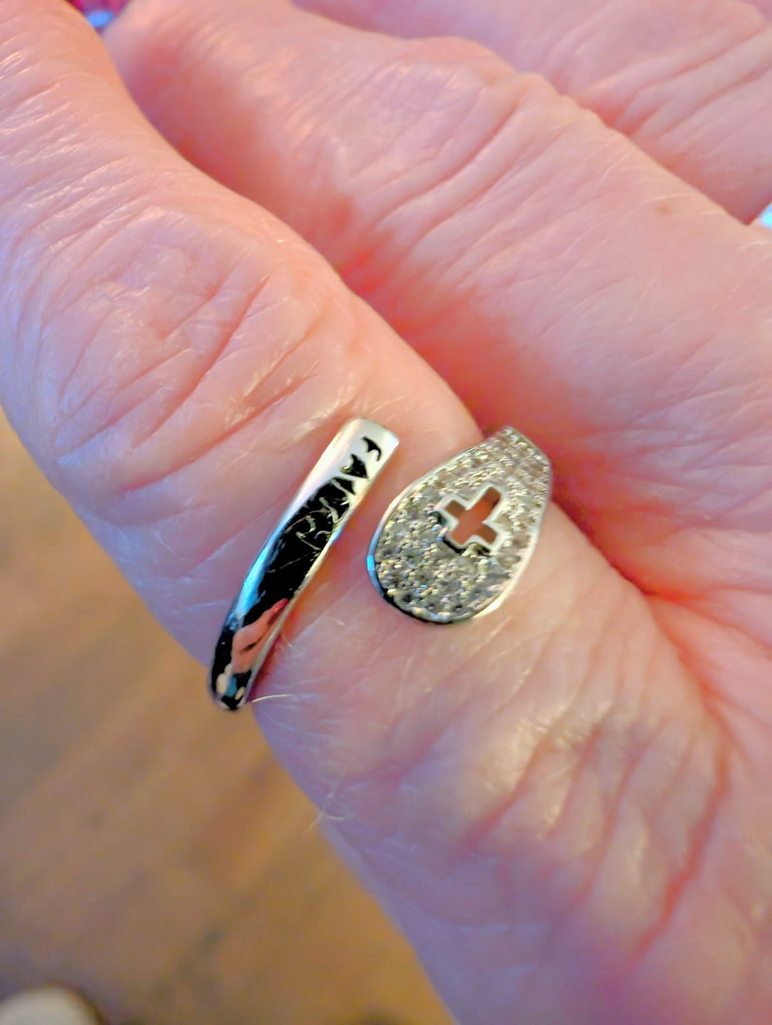 Customer photo review of "FAITH" Handmade Christian Family Ring in Zircon & 925 Sterling Silver (GIFTING OFFER)