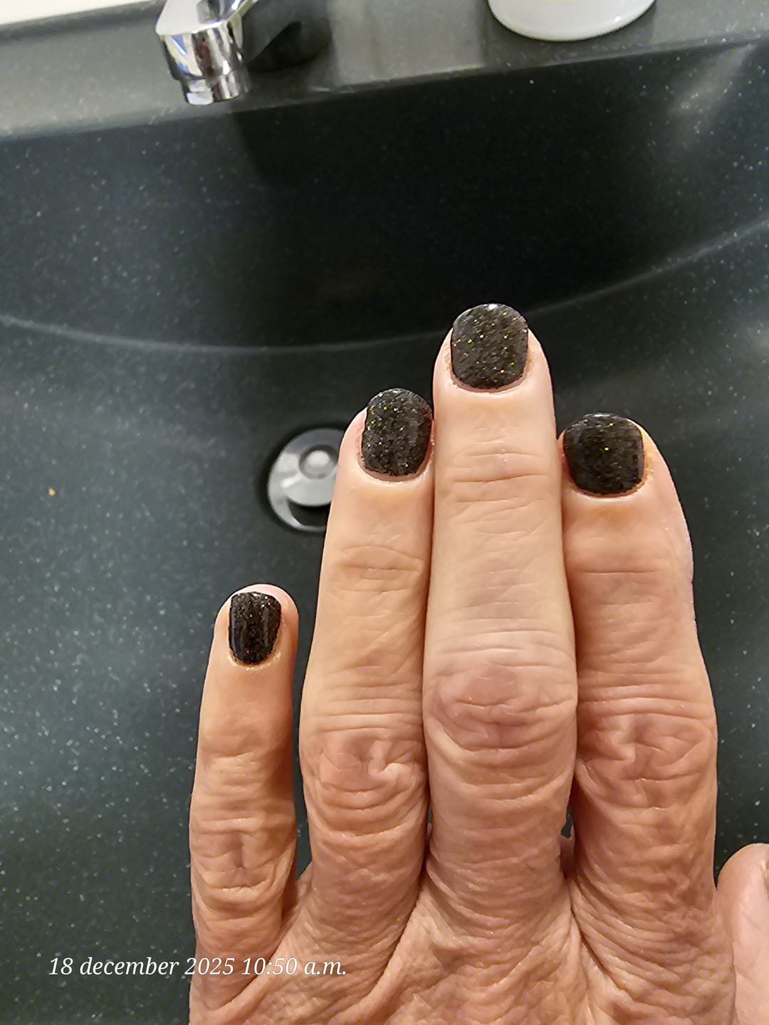 Customer photo review of Black Out Dipping Powder