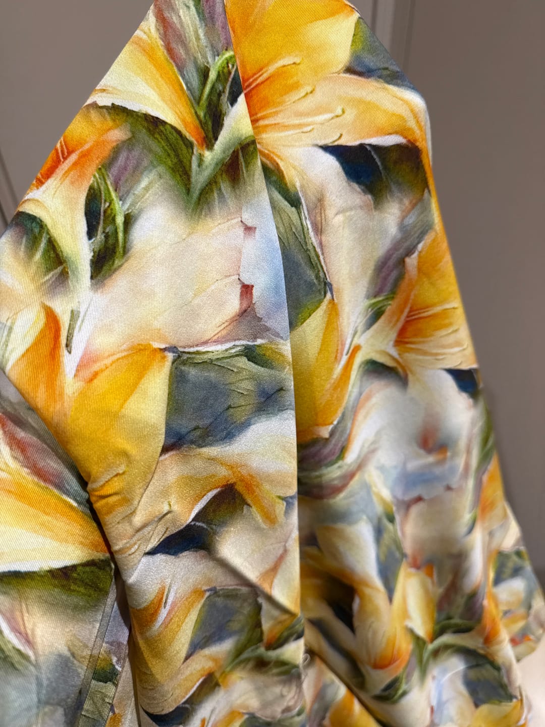 Customer photo review of Flame Lily Viscose Twill Fabric