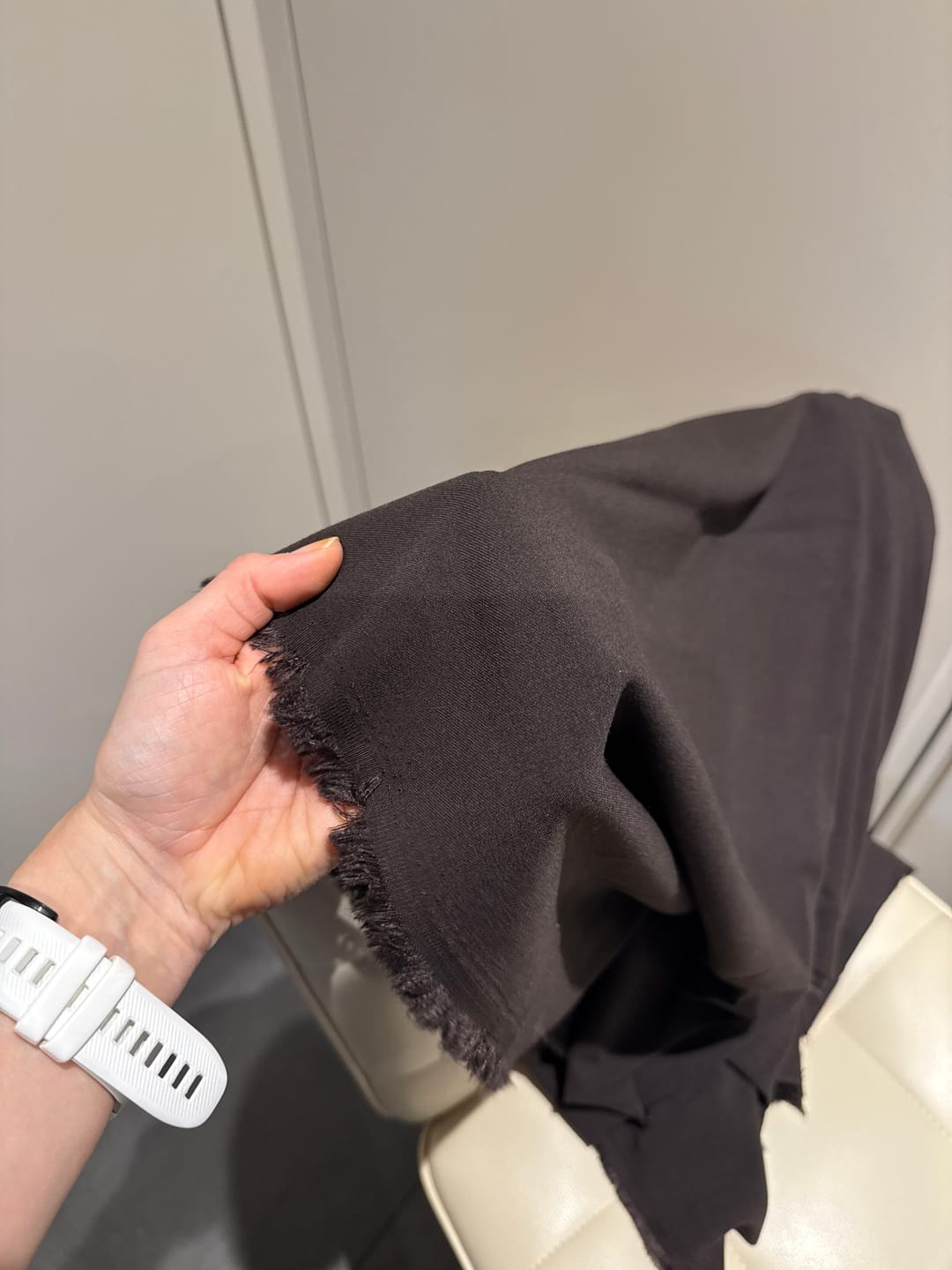 Customer photo review of Soft Wool Touch Stretch Suiting Fabric