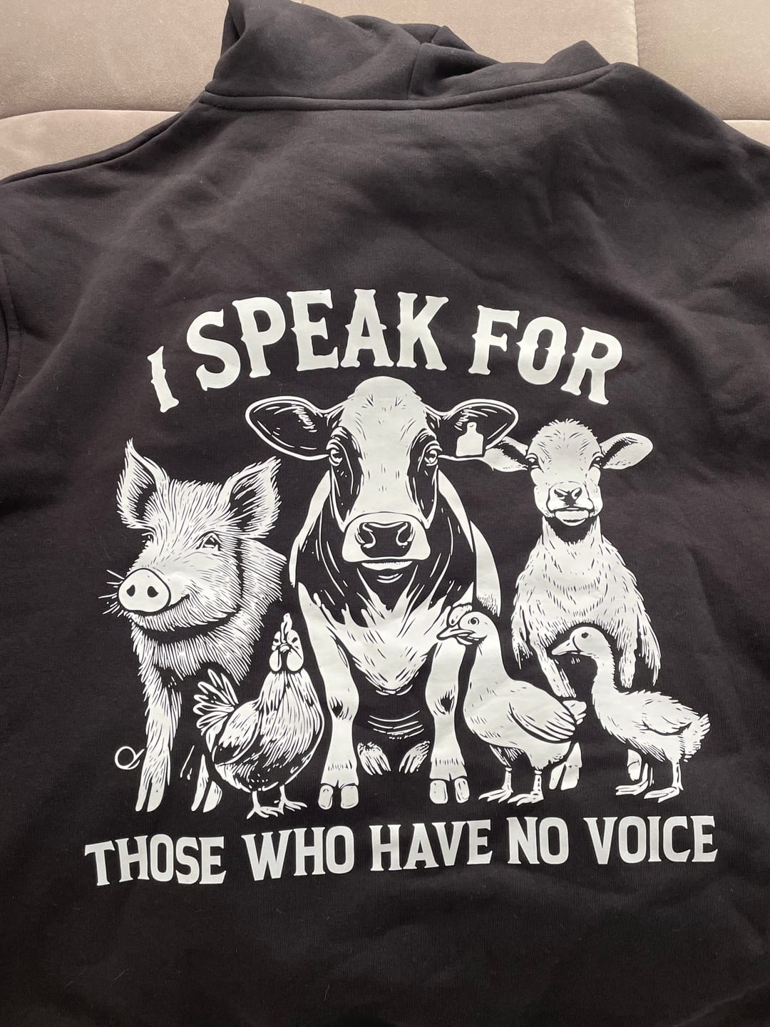 Customer photo review of I speak for those who have no voice - Premium Hoodie