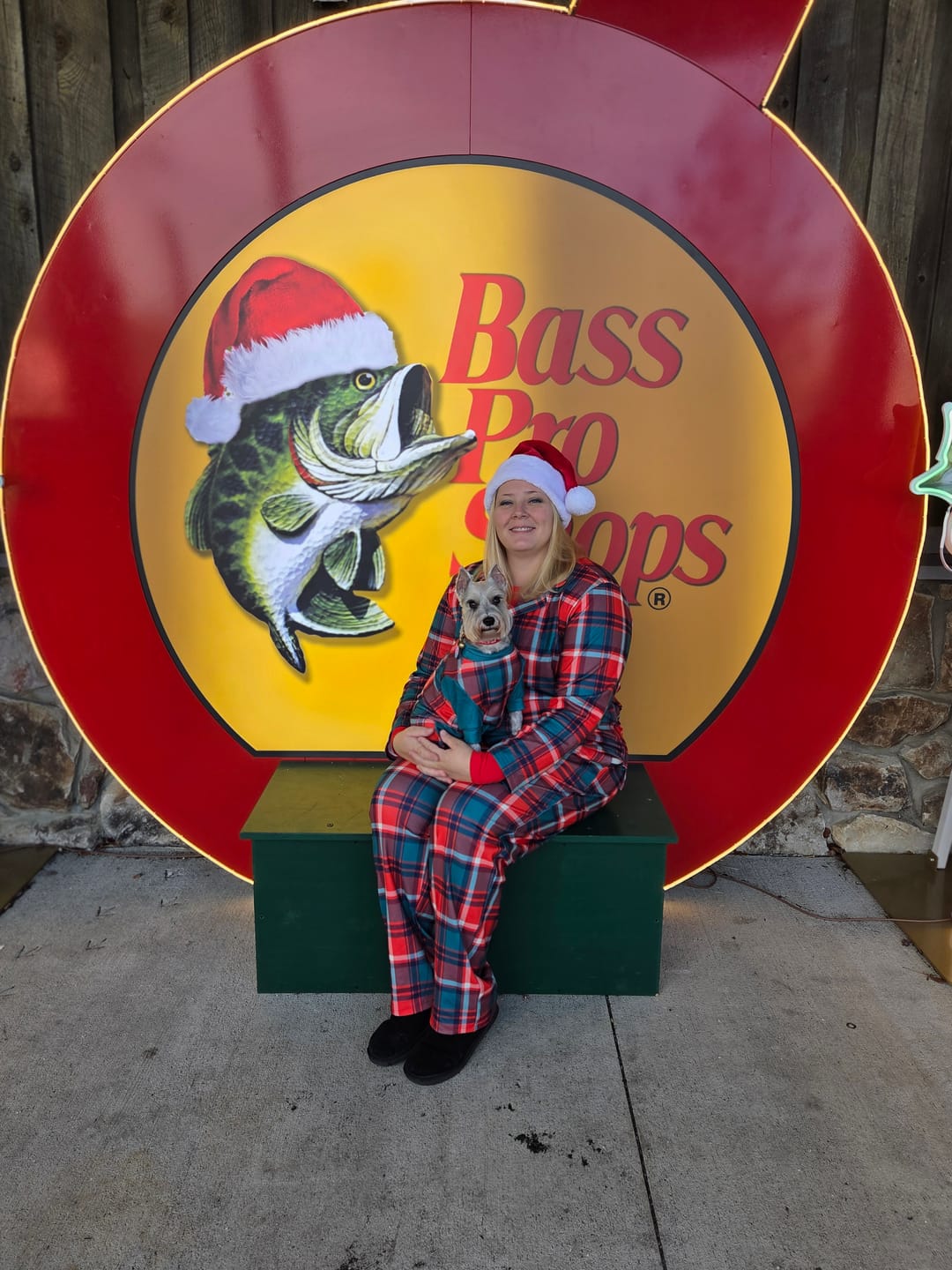 Customer photo review of Human Pajama Pants - Green and Red Plaid