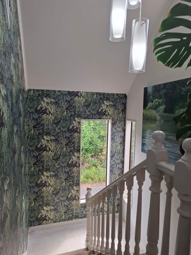 Customer photo review of Cascading Garden Wallpaper - Navy - Last 26 Rolls Arriving Feb 2026