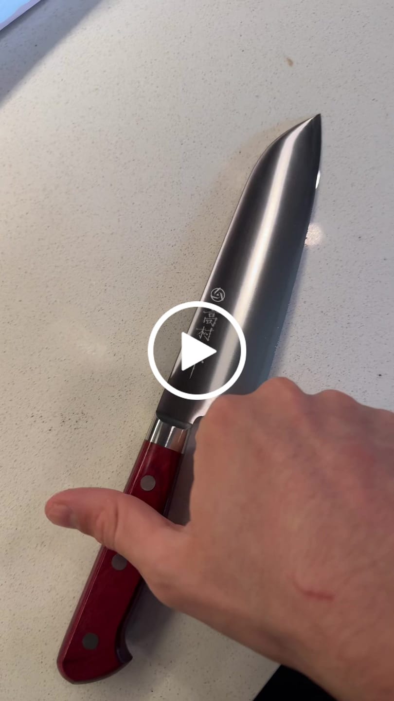 Customer video review of Takamura R2 Santoku 170mm (6.7")