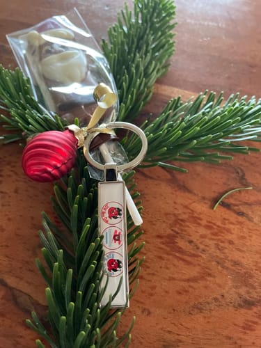 Customer photo review of Metall Schlüsselanhänger personalisiert mit Name, Text, Spruch und Foto