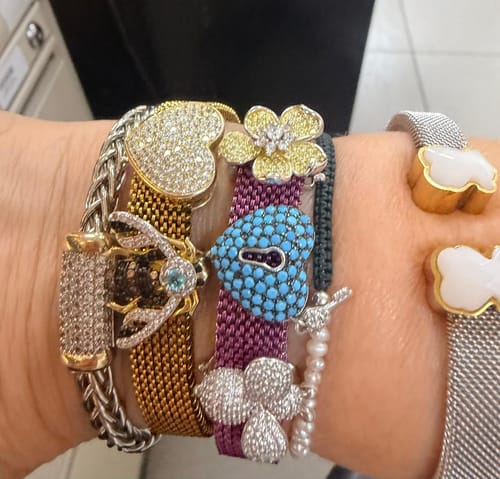 Customer photo review of bolsa plateada