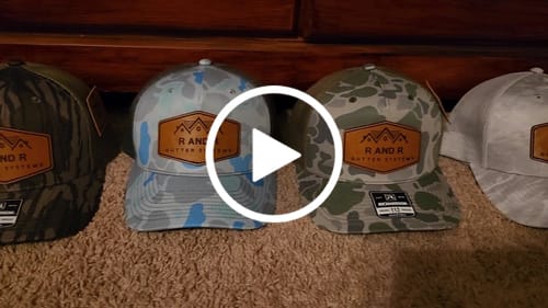 Customer video review of Custom Leather Patch Hats Richardson CAMO Laser Engraved
