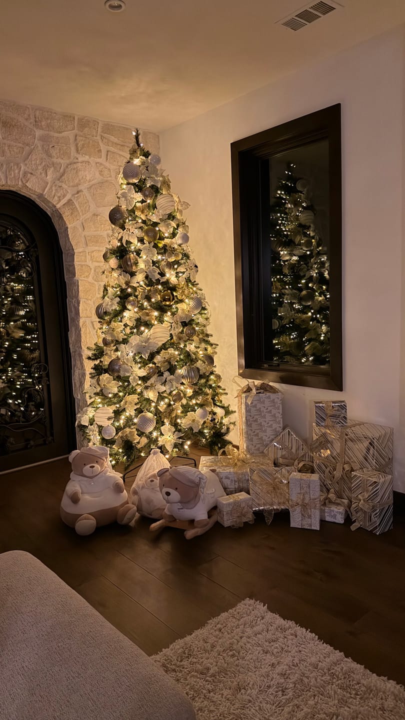 Customer photo review of Rocking Teddy Bear | White & Beige