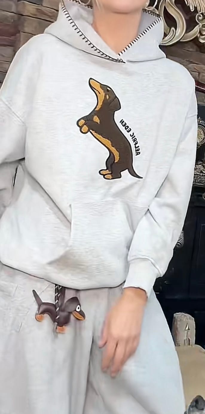 Customer photo review of Aelfric Eden Dachshund Pullover Hoodie