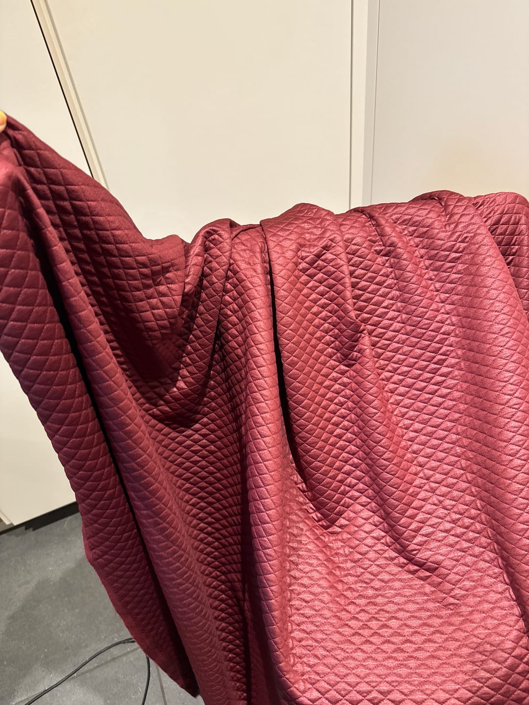 Customer photo review of Burgundy Quilted Jersey Fabric #2