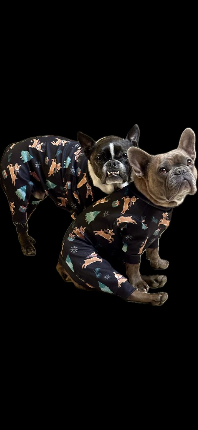 Customer photo review of Dog Christmas Pajama - Reindeers