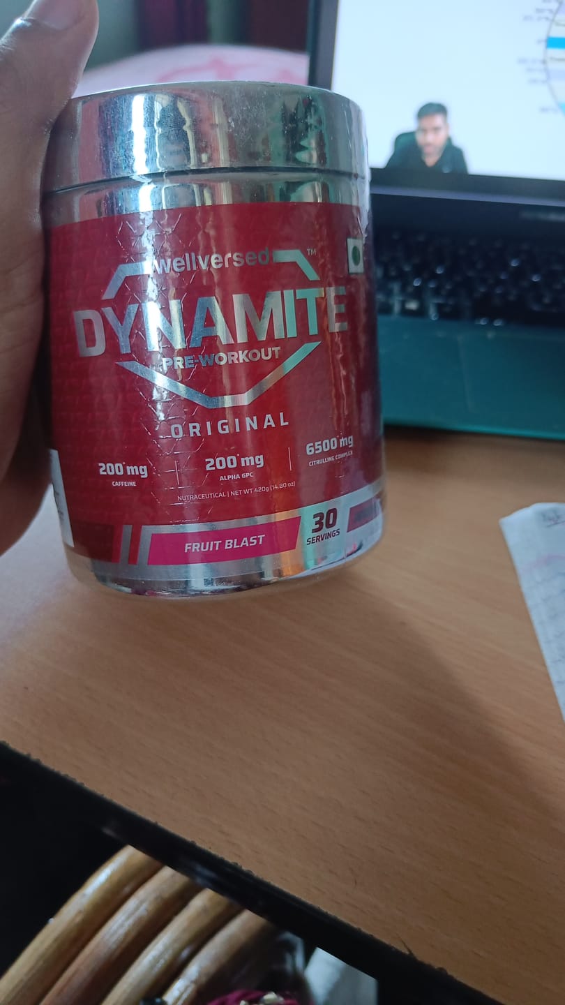 Customer photo review of Dynamite Pre-Workout (420g, 30 Servings) | Watermelon Ice