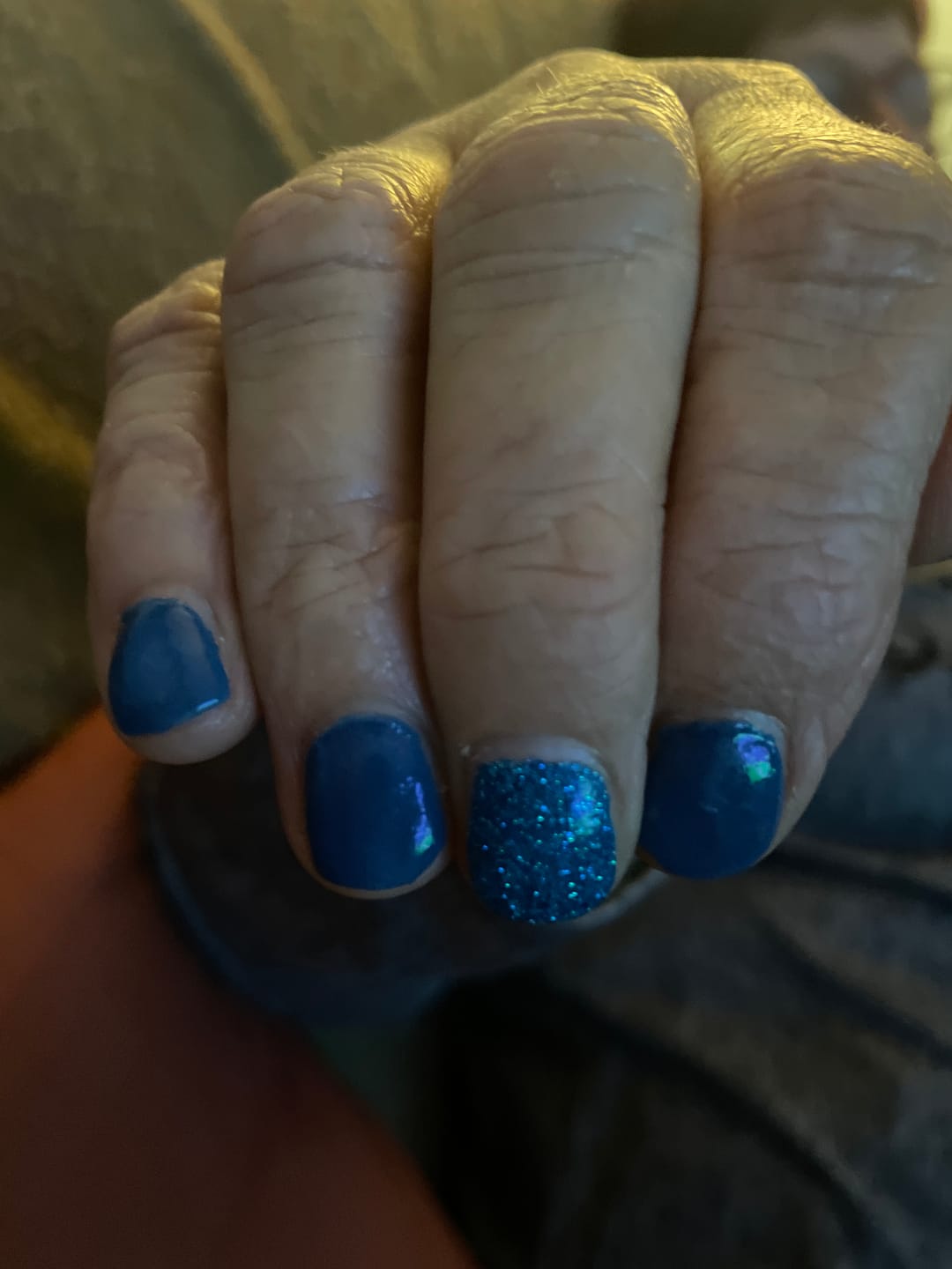 Customer photo review of Haze Blue Dipping Powder