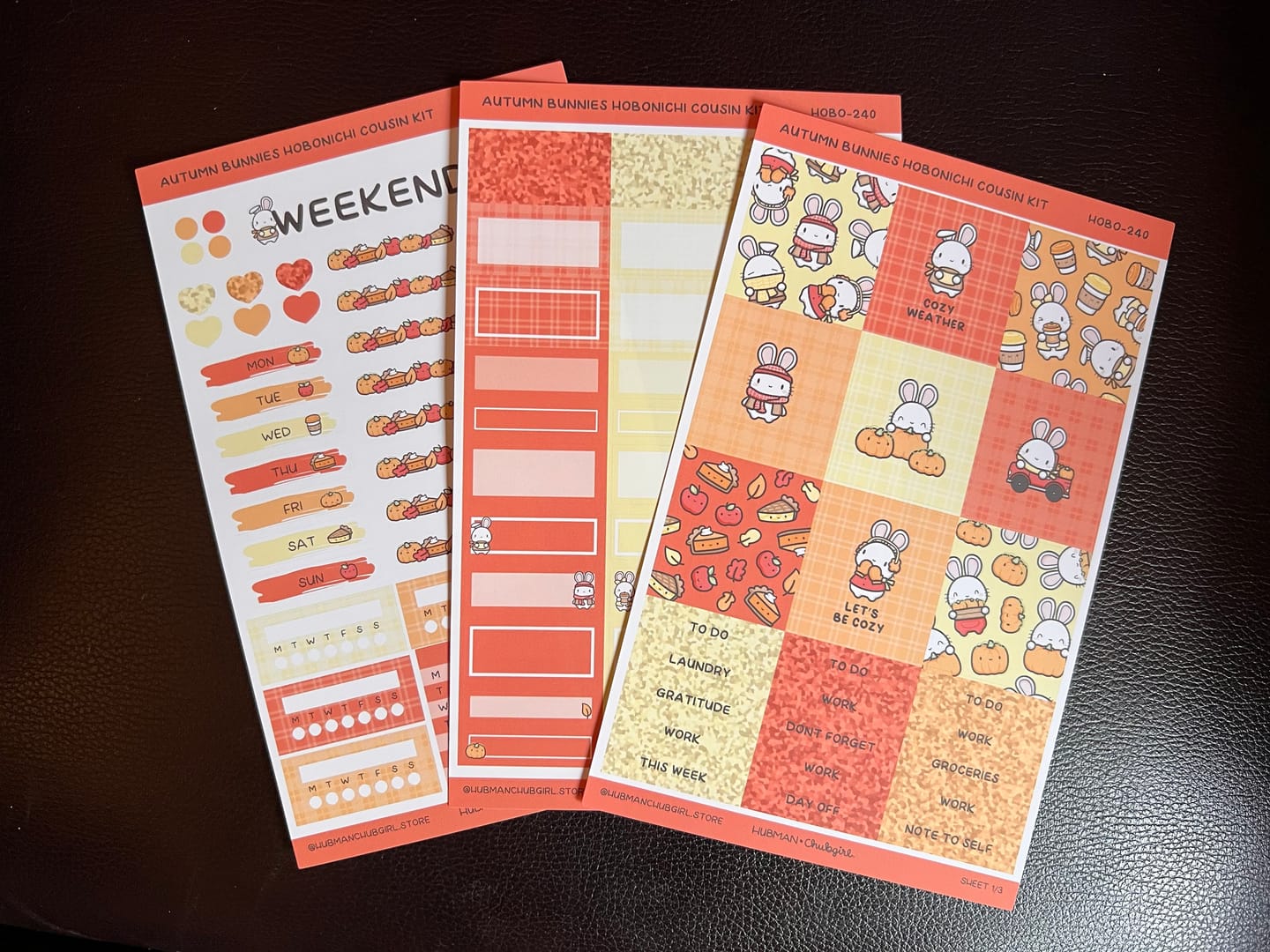 Customer photo review of Autumn Bunnies Theme Hobonichi Cousin Weekly Kit (Set of 3)