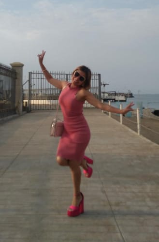 Customer photo review of Sandalia Plataforma Fucsia Mujer 25911