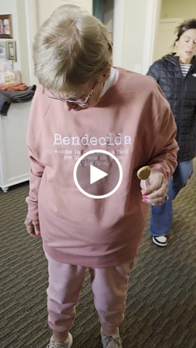 Customer video review of Bendecida  Madre Funny Embroidered Sweatshirt