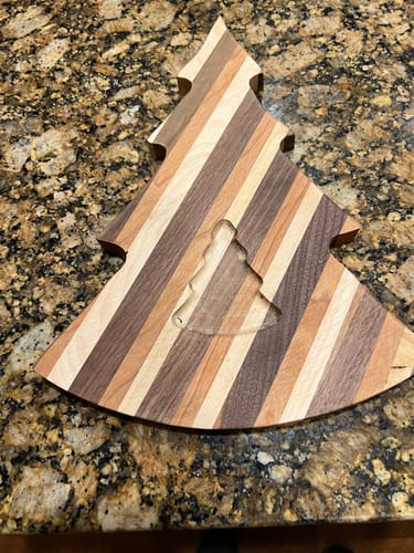 Customer photo review of 15.75x11.75" Rounded Christmas Tree Acrylic Router Template [Limited Edition]