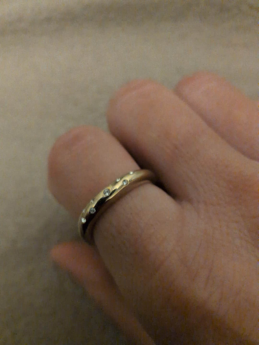 Customer photo review of Wave Ring with Stones