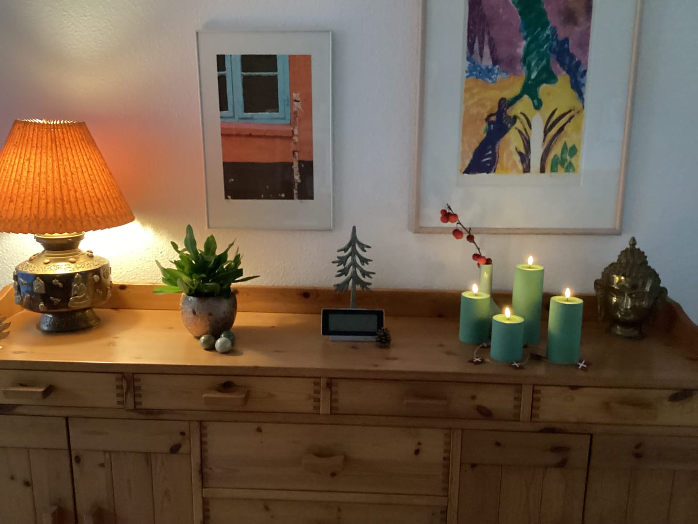 Customer photo review of Udendørs LED Bloklys Ø 7,5 x 20 cm Støvet grøn