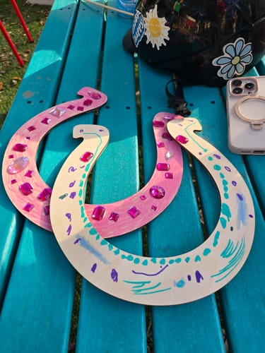 Customer photo review of Unfinished Wood Horseshoe Shape - Craft - up to 46" DIY