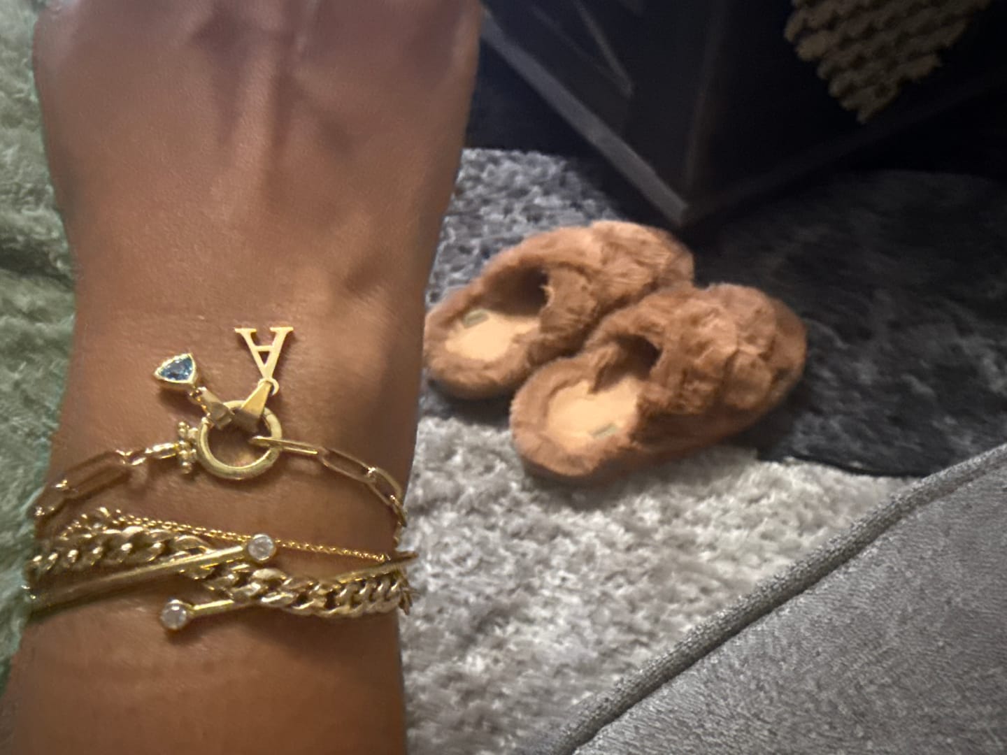 Customer photo review of Initial Birthstone w/ Paper Clip Bracelet