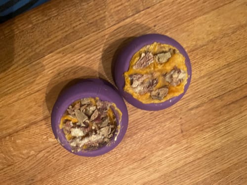 Customer photo review of Freezball - Durable Fillable Dog Chew Bone