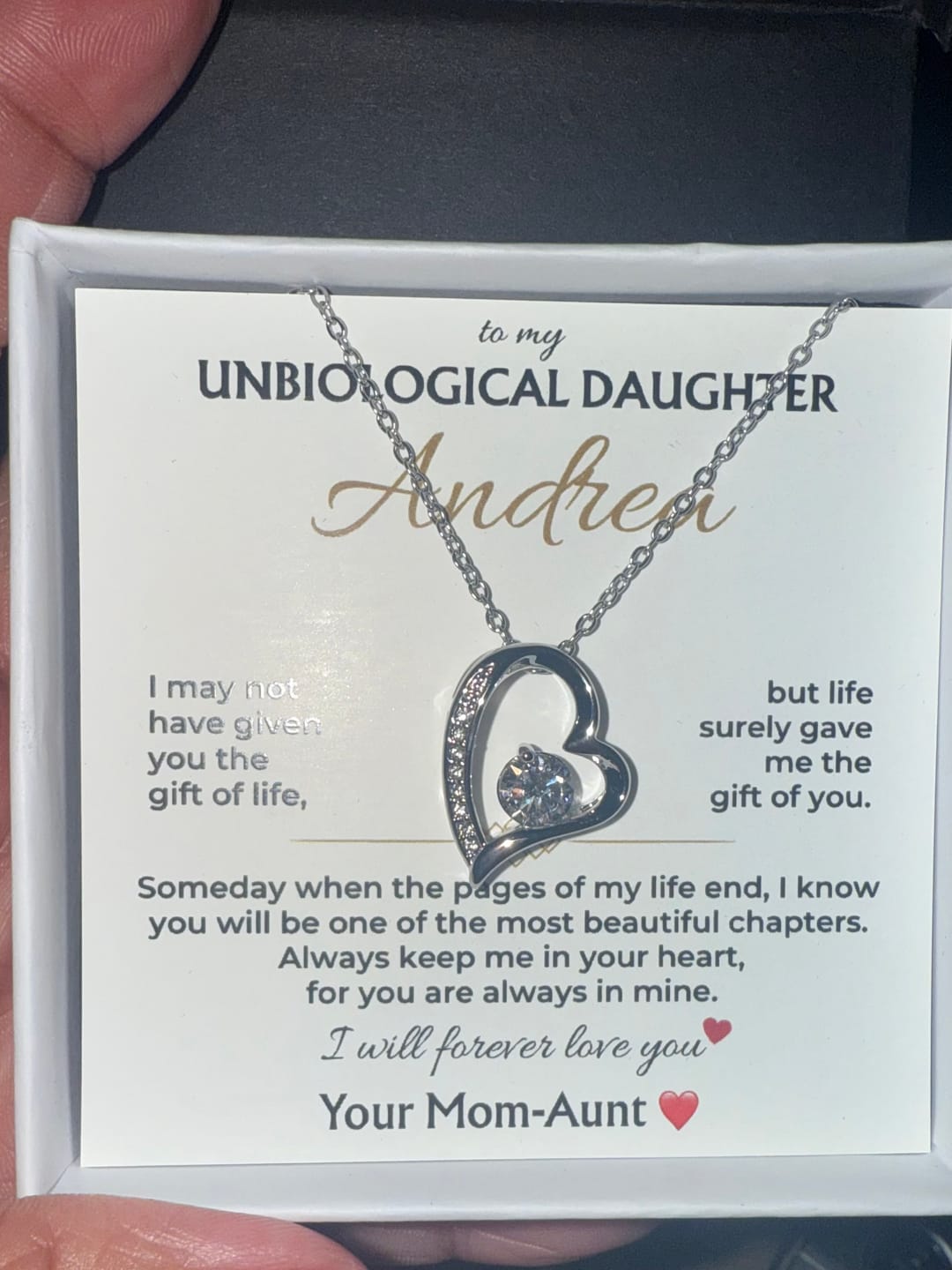 Customer photo review of To My Unbiological Daughter - Personalized Forever Love Gift Set - SS572