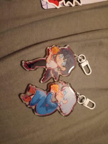 Customer photo review of Howl and Sophie Keychains