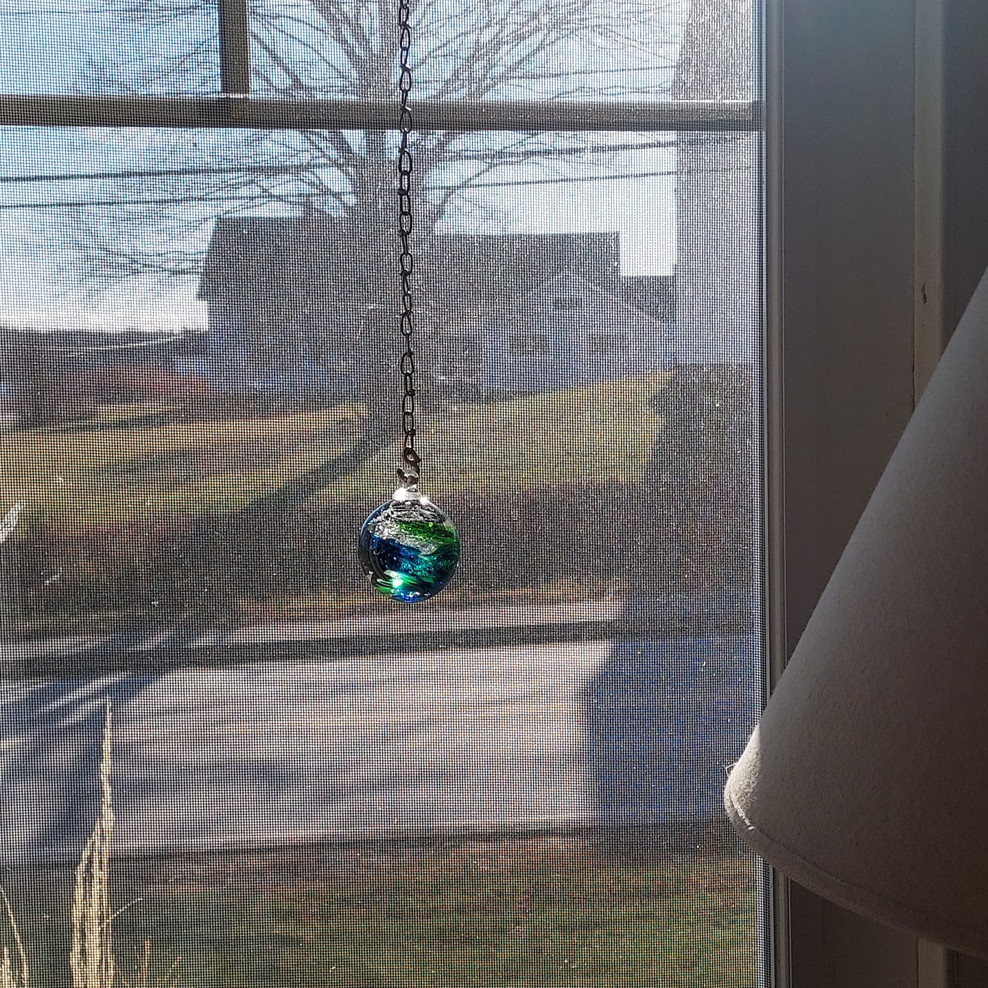 Customer photo review of Tri-Color Glimmer Orb with Cremation Ashes