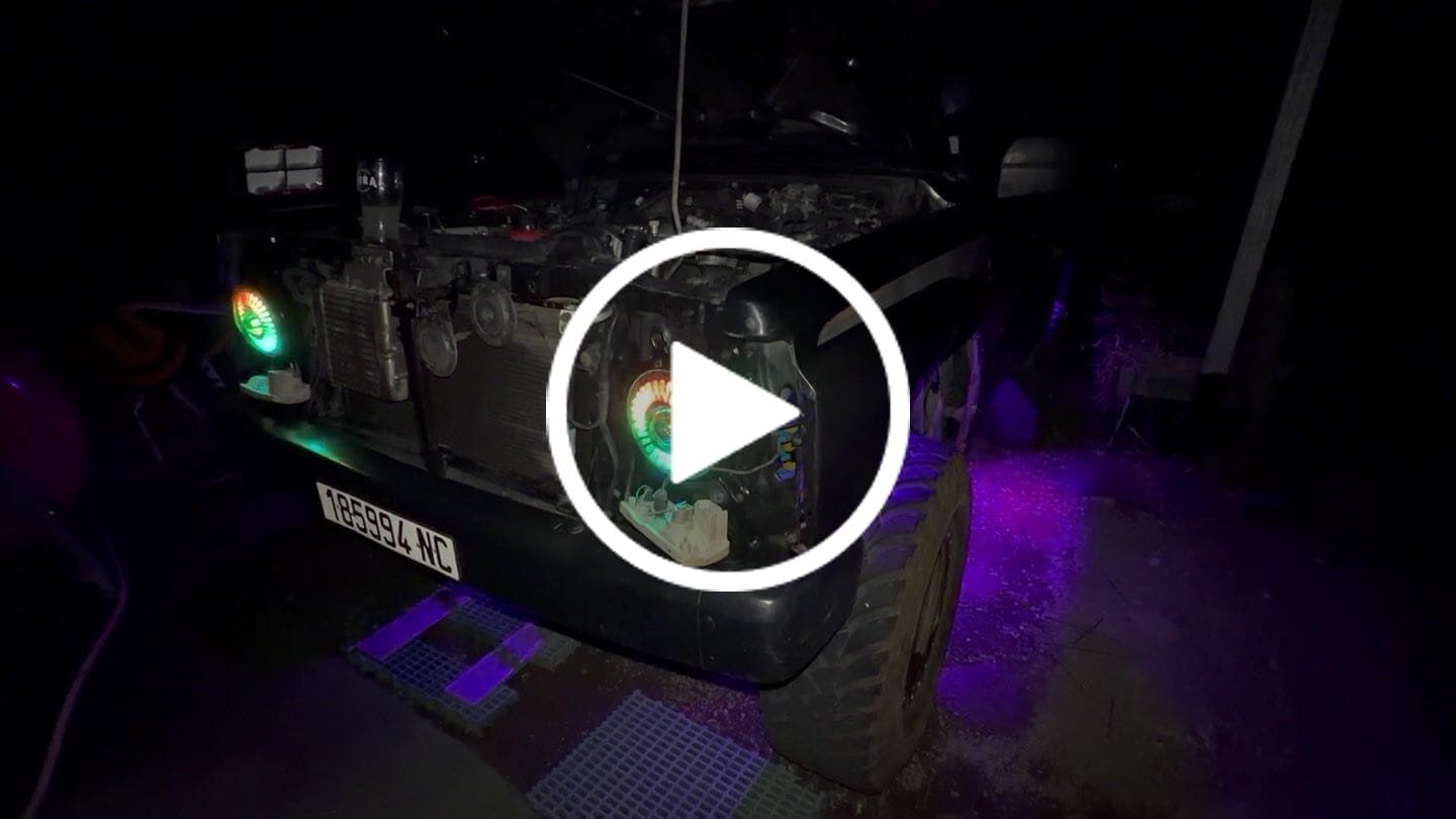 Customer video review of 7" 'Firewheel' LED Colour Chasing Headlights