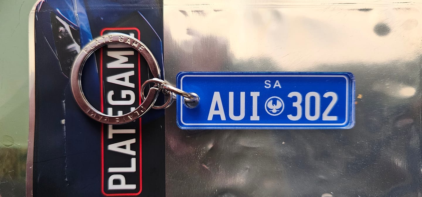 Customer photo review of SA Emblem Licence Plate Custom Keychain