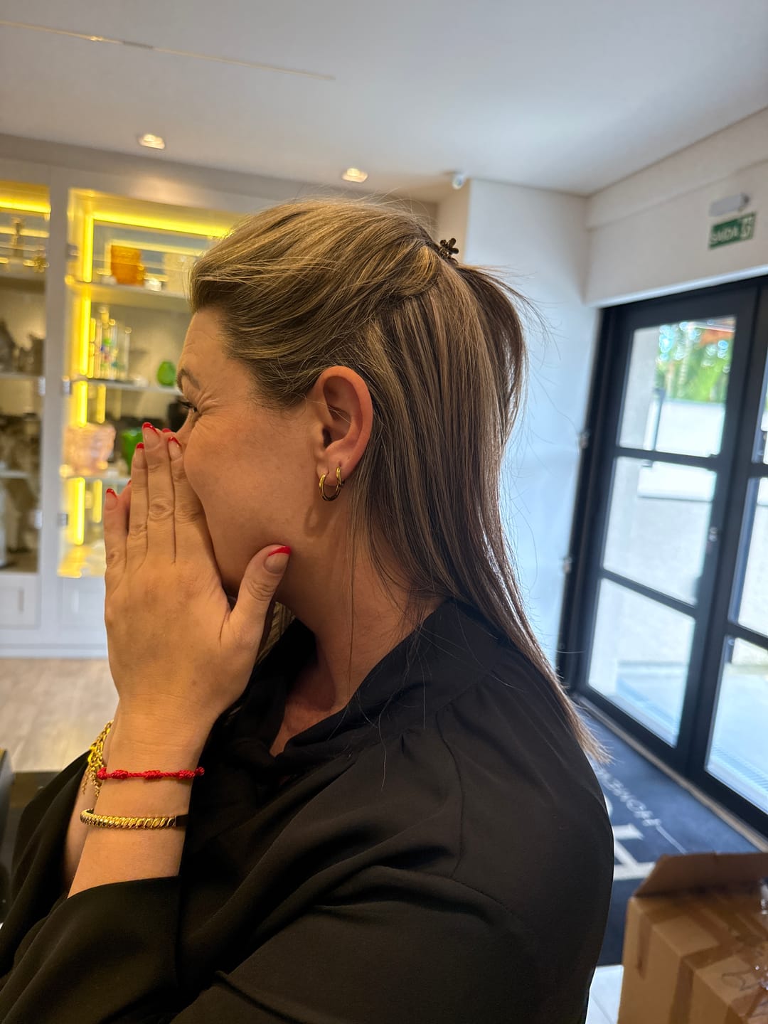 Customer photo review of Brinco Trio de Argolas Banhado em Ouro 18K
