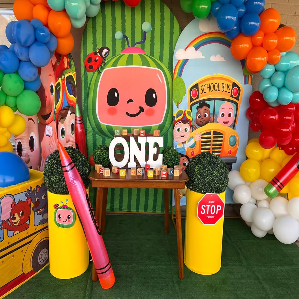Customer photo review of Custom Size Photos Birthday Backdrop Cover Theme Arch Background Double Side Elastic Covers