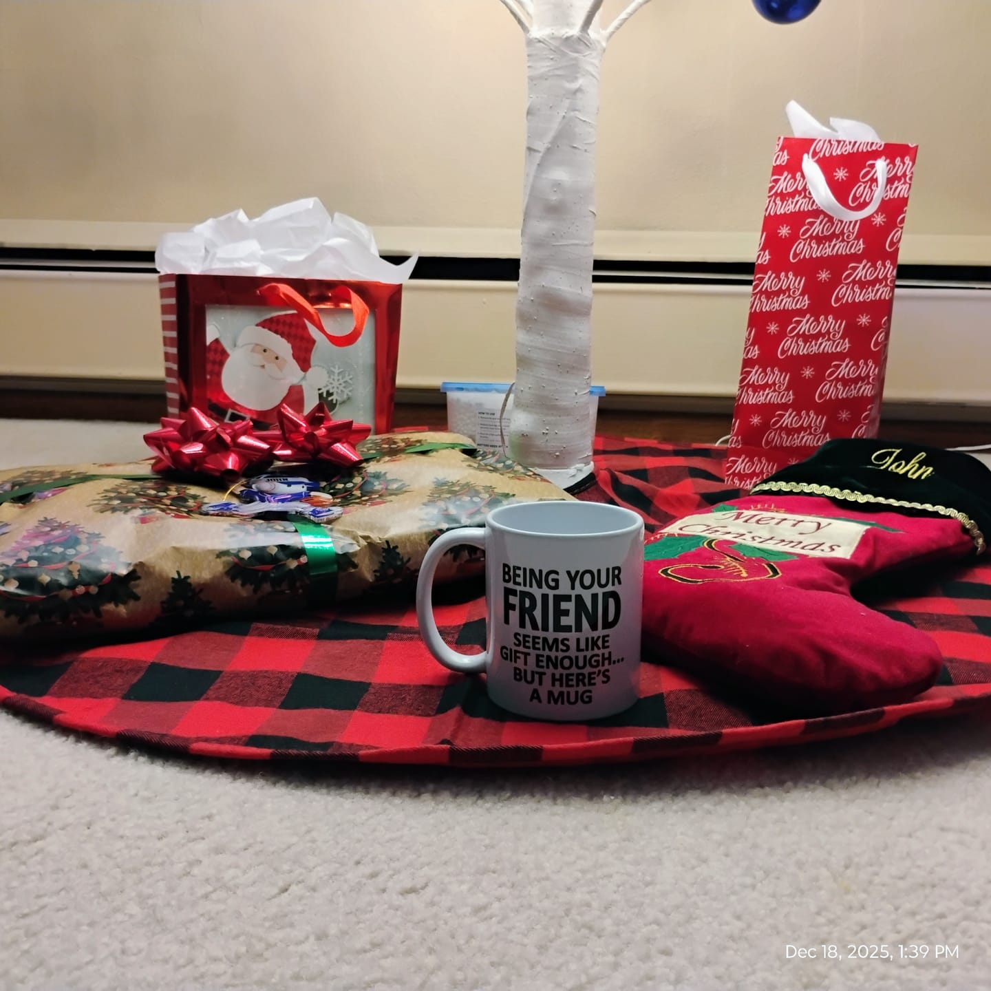 Customer photo review of Being Your Friend Seems Like Gift Enough Holiday Birthday Family White Coffee Mugs 11oz