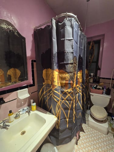 Customer photo review of Royal Gray Shower Curtain