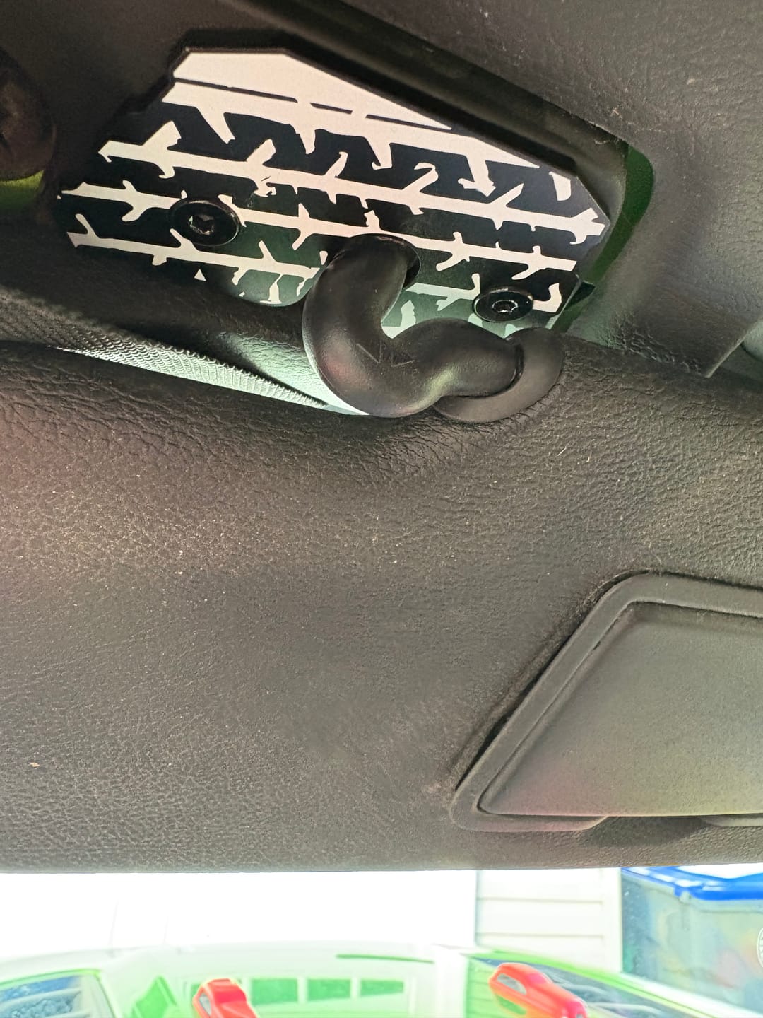 Customer photo review of Sun Visor Fixer Bracket for Jeep Owners - Baja Mode Ready