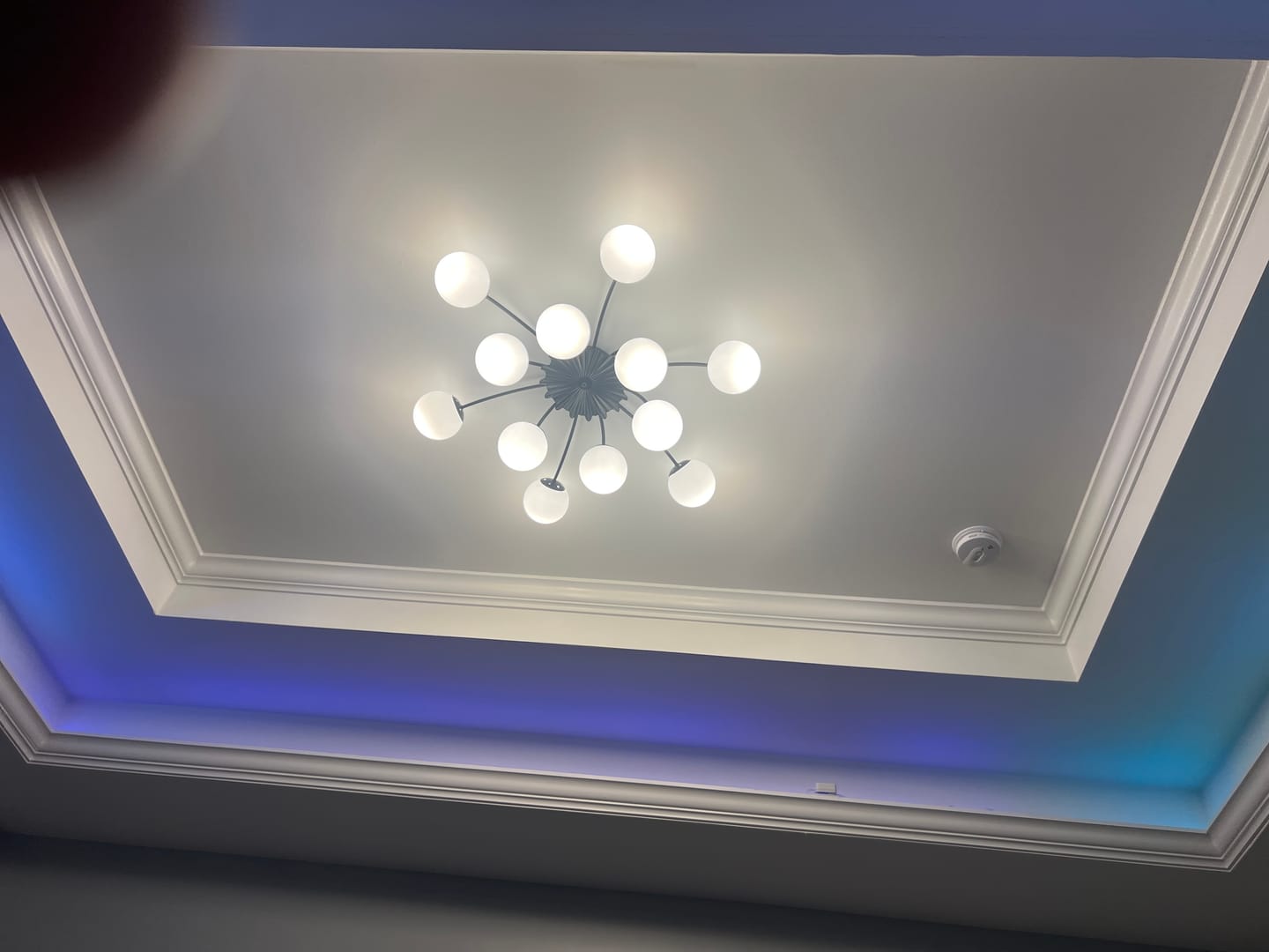 Customer photo review of Blossom 12-Light Opal Glass Bubble Semi Flush Chandelier