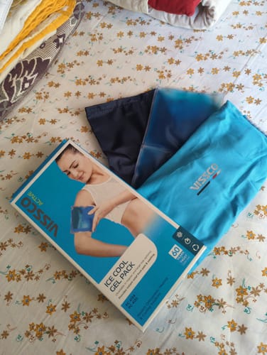 Customer photo review of Icecool Gel Pack | Re-Freezable for Instant Pain Relief & Swelling (Blue)