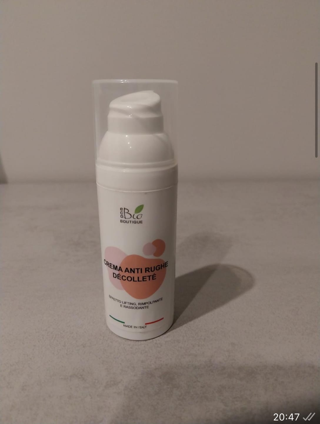 Customer photo review of Crema Anti Rughe Décolleté