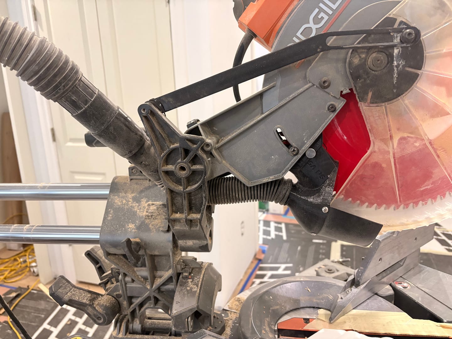 Customer photo review of Ridgid 12" Sliding Miter Saw Dust Collection Chute (R4222)