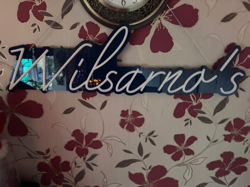 Customer photo review of Custom Sign: Wilsarno’s