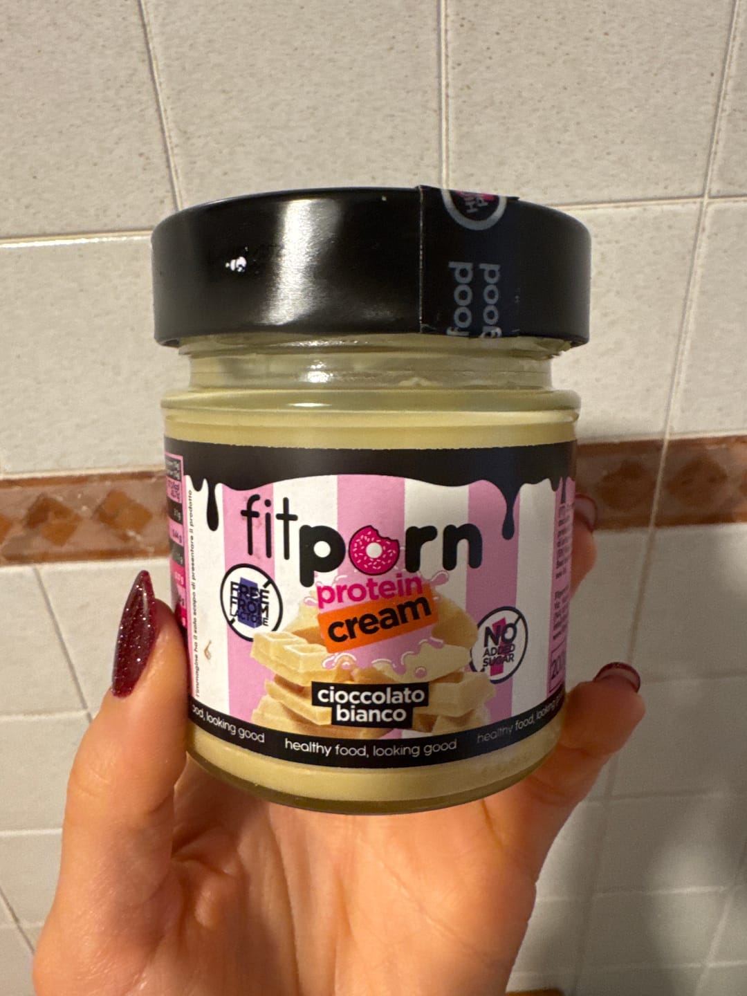 Customer photo review of Crema proteica Cioccolato Bianco Senza Lattosio