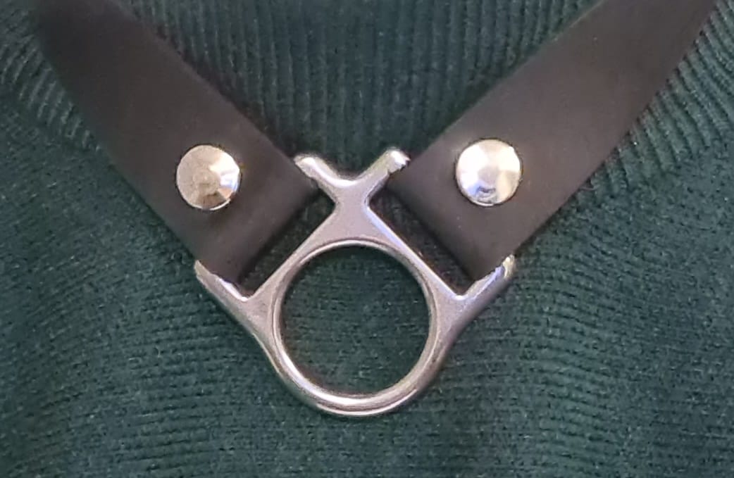 Customer photo review of SiaLinda: Halsband Trigon mit exklusivem O- Ring Element aus italienischem Latigo Leder