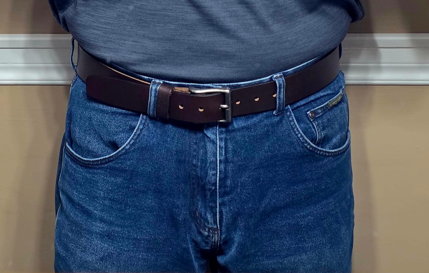 Customer photo review of The Long Haul Belt - Brown Classic 100% Full-Grain Leather Belt