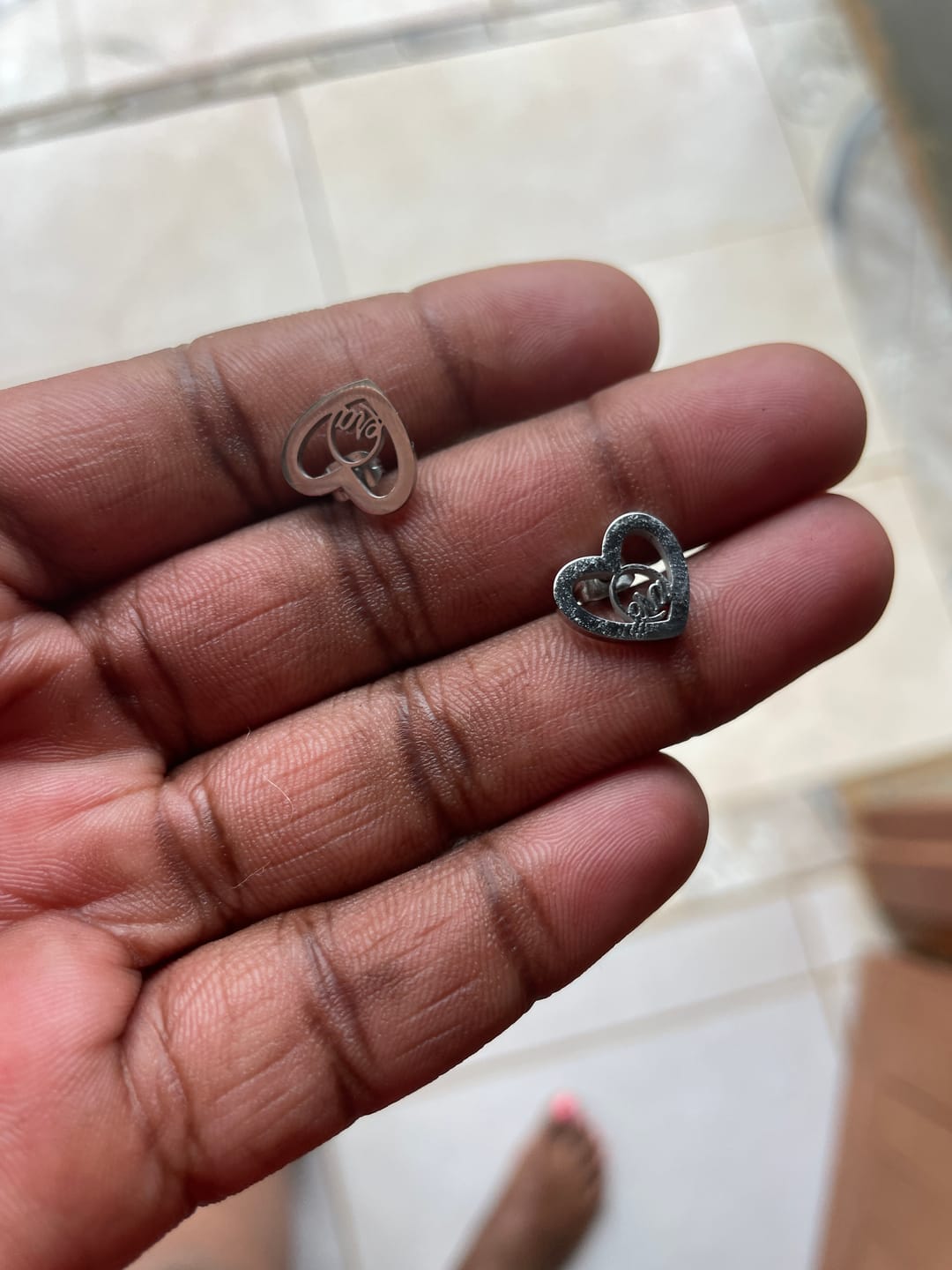 Customer photo review of Silver Thando Studs