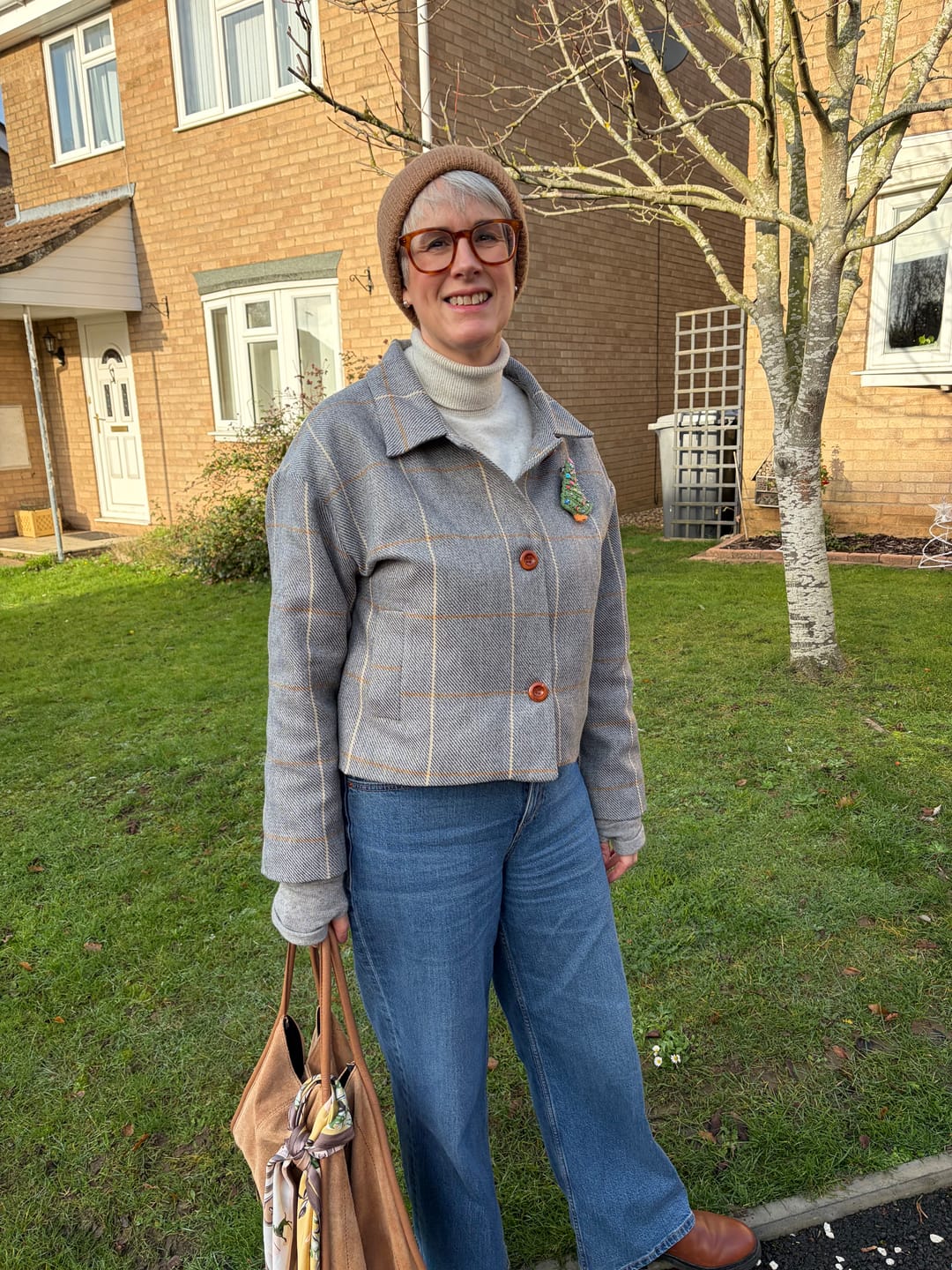Customer photo review of Large Checkered Wool Touch Fabric