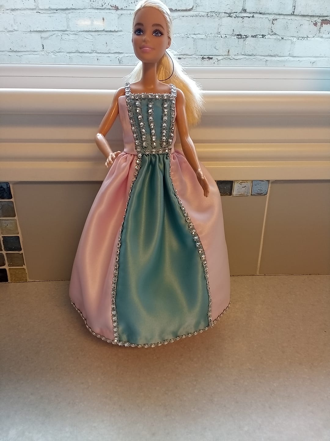 Customer photo review of Plain Duchess Satin Fabric