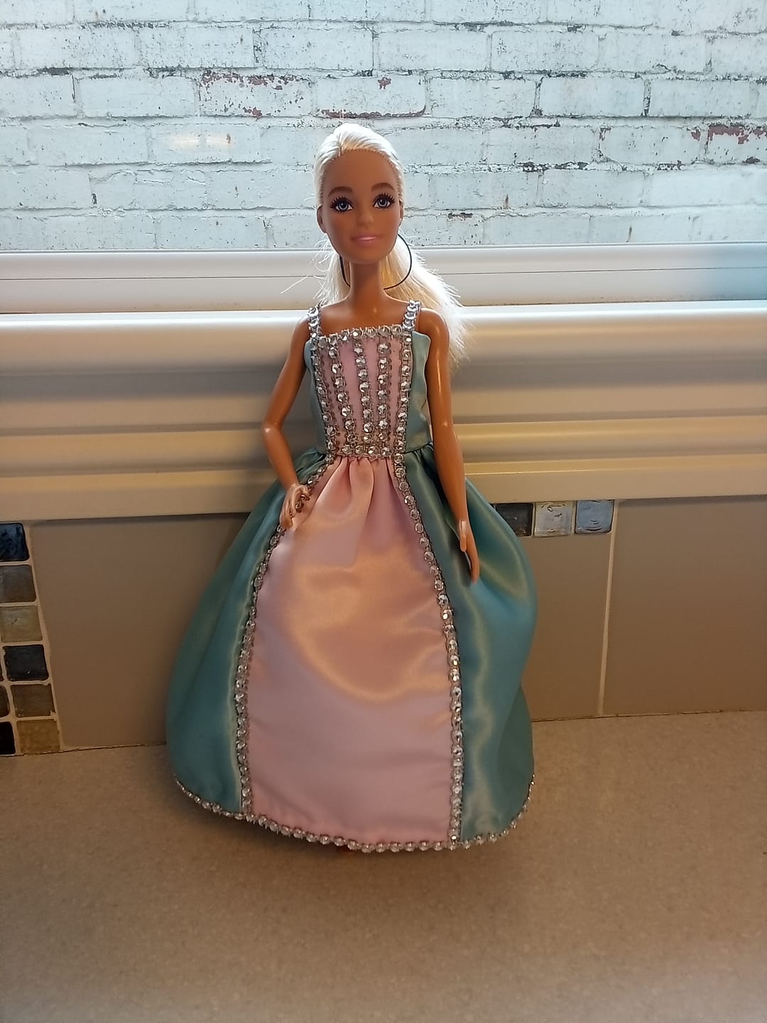 Customer photo review of Plain Duchess Satin Fabric
